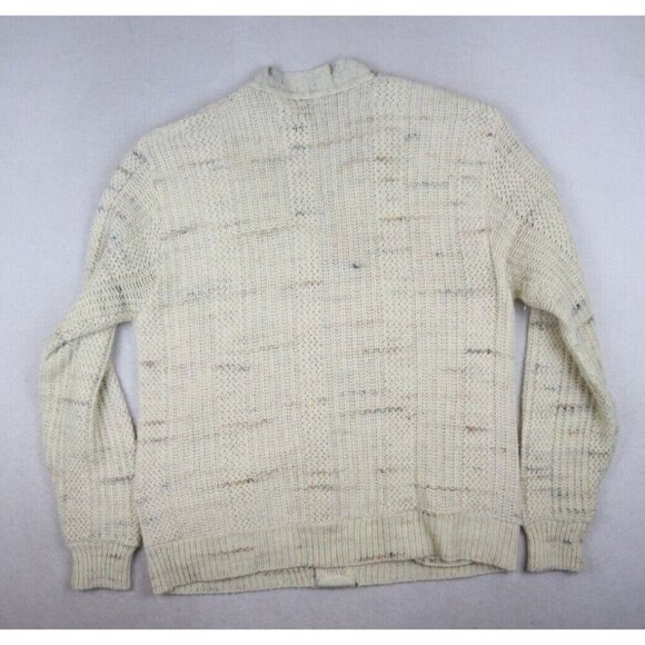 CAMPUS STUDIO ONE - VINTAGE MEN'S BEIGE CARDIGAN SWEATER - SIZE XL - Picture 10 of 11